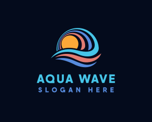 Ocean Wave Sun logo design