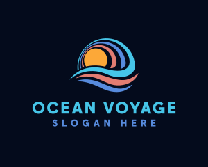 Ocean Wave Sun logo design