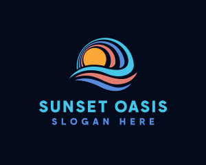 Ocean Wave Sun logo design