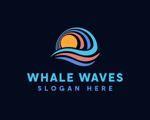 Ocean Wave Sun logo design