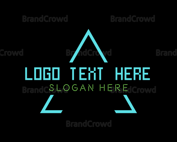 Neon Tech Triangle Logo