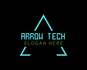 Neon Tech Triangle logo design