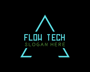 Neon Tech Triangle logo design