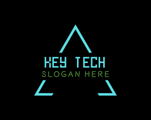 Neon Tech Triangle logo design