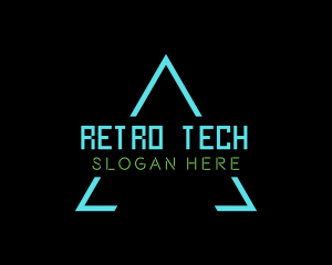 Neon Tech Triangle logo design