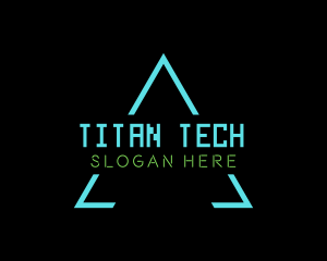 Neon Tech Triangle logo design