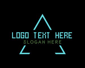 Neon Tech Triangle Logo