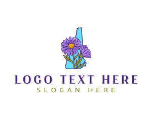 Map - Floral Aster New Hampshire logo design