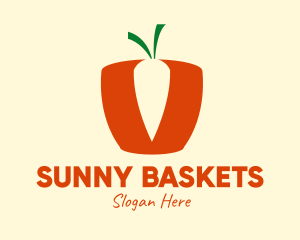 Simple Carrot Basket  logo design