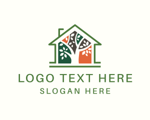House - House Tree Landscape logo design