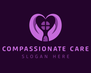 Caring - Violet Heart House logo design