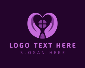 Love - Violet Heart House logo design