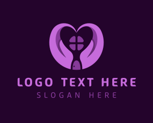 Orphanage - Violet Heart House logo design