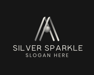 Silver - Silver 3D Sphere Letter A logo design
