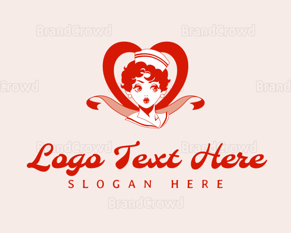 Retro Pinup Woman Logo