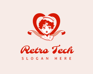 Retro Pinup Woman logo design