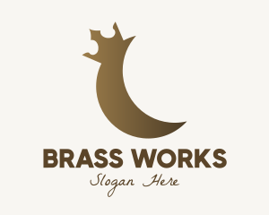 Brass - Bronze Moon Crown logo design