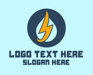 Gas - Water Lightning Energy logo design