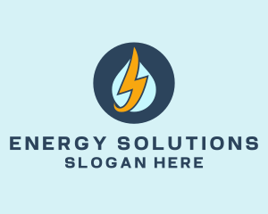 Water Lightning Energy logo design