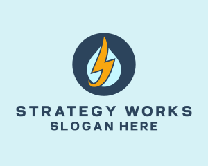 Water Lightning Energy logo design