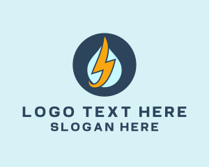 Clean Energy - Water Lightning Energy logo design
