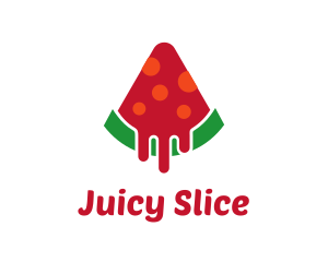 Watermelon - Watermelon Pizza Slice logo design