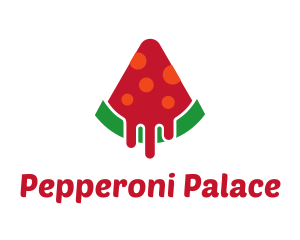 Pepperoni - Watermelon Pizza Slice logo design