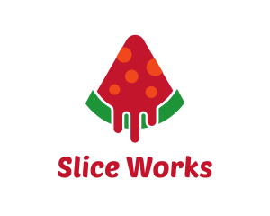 Slice - Watermelon Pizza Slice logo design