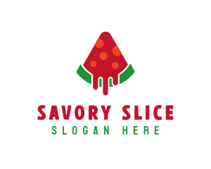 Watermelon Pizza Slice logo design