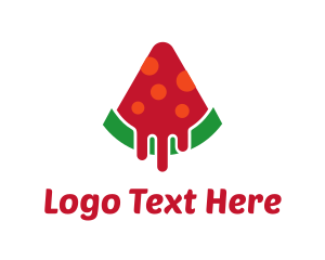 Melting - Watermelon Pizza Slice logo design