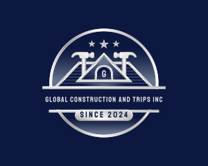 Hammer Roofing Construction logo design