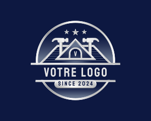 Hammer Roofing Construction logo design