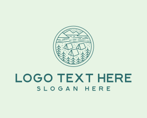 Outdoor - Mountain Forest Campsite logo design