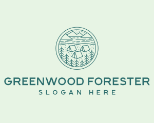 Mountain Forest Campsite  logo design