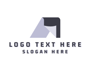 Letter A - Origami Fold Construction Letter A logo design