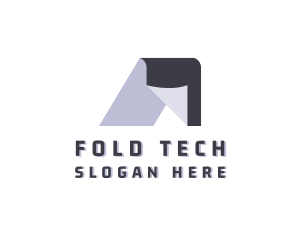 Fold - Origami Fold Construction Letter A logo design