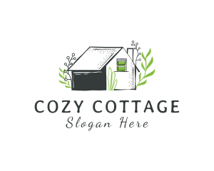 Cottage - Botanical House Garden Cottage logo design