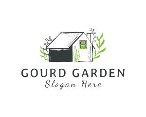 Botanical House Garden Cottage logo design