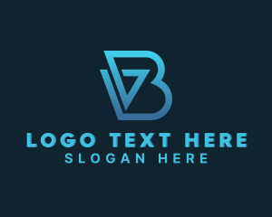 Bitcoin - Cryptocurrency App Letter BV logo design