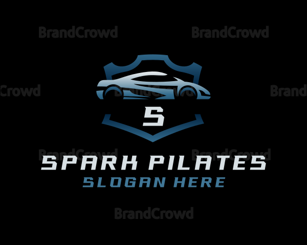 Sports Car Auto Shield Logo