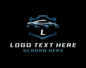 Driving - Sports Car Auto Shield logo design
