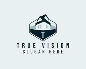 House Real Estate Hexagon logo design