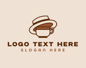 Hat - Coffee Cup Fedora logo design