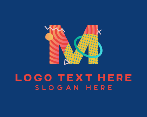 Playful - Pop Art Letter M logo design