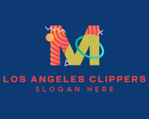 Children - Pop Art Letter M logo design