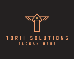  Housing Roof Letter T logo design