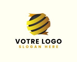 Gold Ribbon Globe Logo