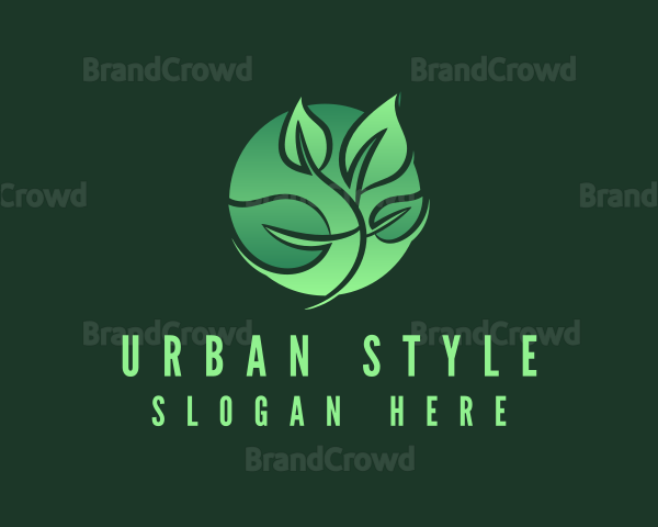 Green Leaf Vegan Circle Logo