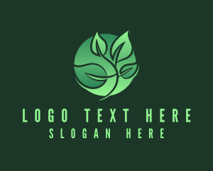 Sprout - Green Leaf Vegan Circle logo design