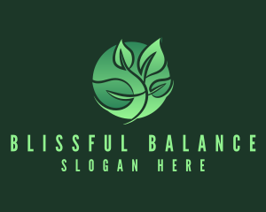 Green Leaf Vegan Circle logo design